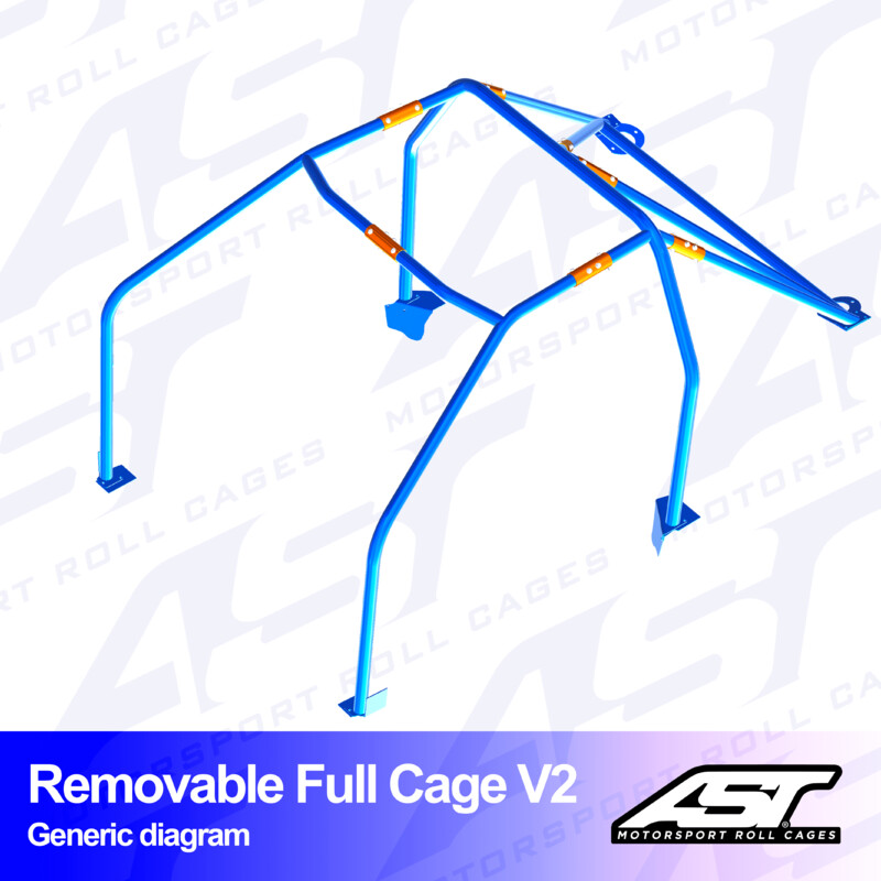 AST Rollcages V2 Removable Bolt-In 6-Point Roll Cage for Audi S3 8V - 5-Door, Sportback, Quattro