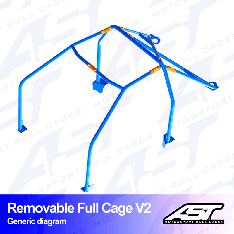 AST Rollcages V2 Bolt-In 6-Point Roll Cage for Opel Calibra Coupe, 4WD
