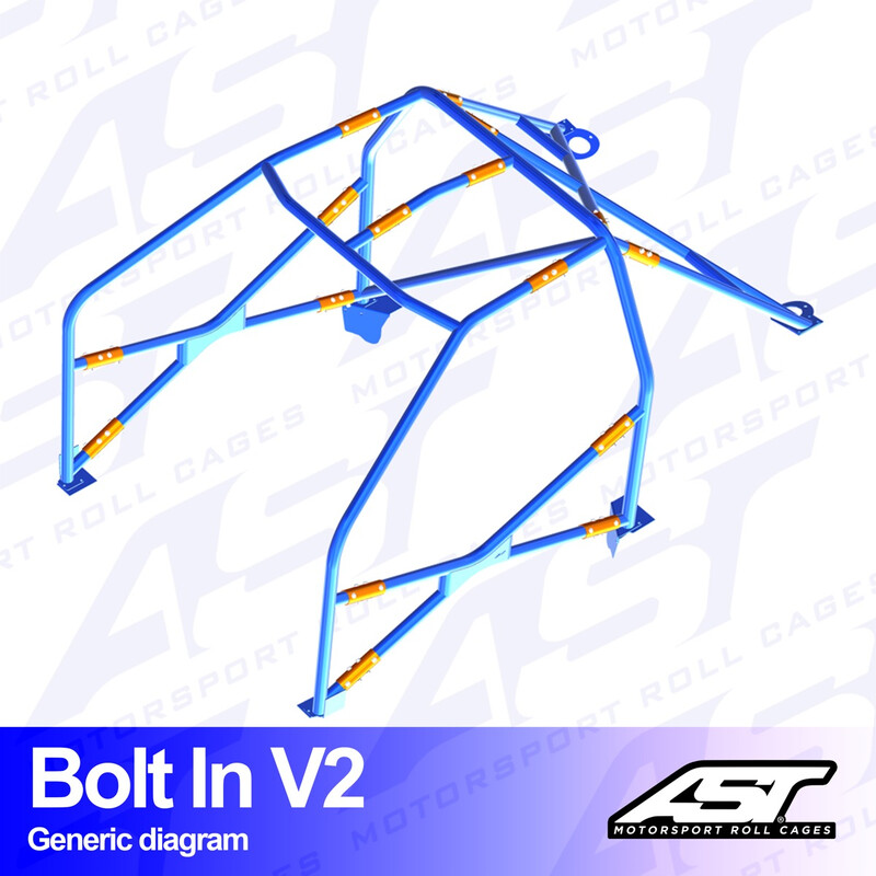 AST Rollcages V2 Bolt-In 6-Point Roll Cage for Audi A3 8P - 3-Door, Quattro - FIA