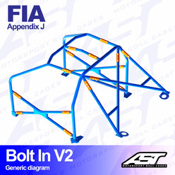 AST Rollcages V2 Bolt-In 6-Point Roll Cage for Audi Quattro - FIA