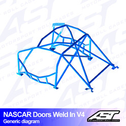 AST Rollcages V4 Nascar Weld-In 8-Point Roll Cage for BMW E34 Sedan, RWD