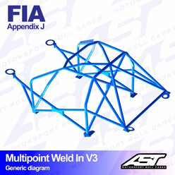 AST Rollcages V3 Weld-In 10-Point Roll Cage for Citroen C2 - FIA
