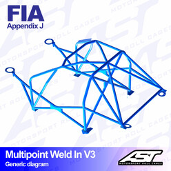 AST Rollcages V3 Weld-In 10-Point Roll Cage for Citroen Saxo - FIA