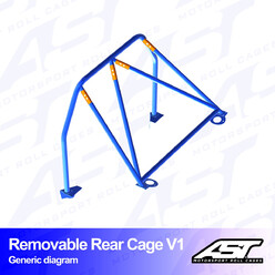 AST Rollcages V1 Removable Bolt-In Rear Roll Cage for Audi A3 8V - 5-Door, Sportback, Quattro