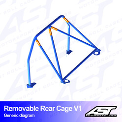 AST Rollcages V1 Removable Bolt-In Rear Roll Cage for Audi S3 8V - 5-Door, Sportback, Quattro