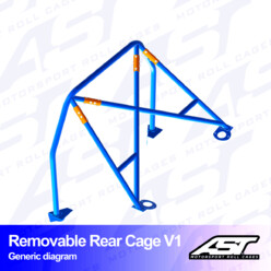 AST Rollcages V1 Removable Bolt-In Rear Roll Cage for Ford Fiesta MK3 - 3-Door