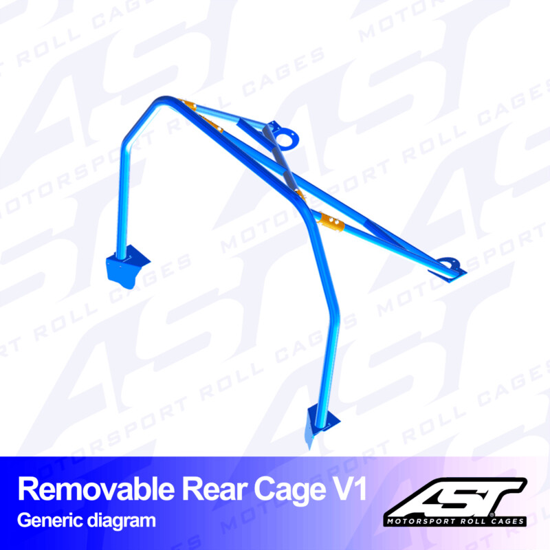 AST Rollcages V1 Removable Bolt-In Rear Roll Cage for Ford Fiesta MK3 - 3-Door