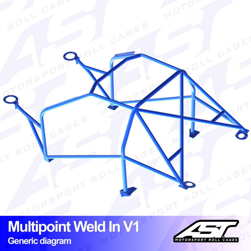 AST Rollcages V1 Weld-In 10-Point Roll Cage for Honda Civic EJ8 2-Door Coupe