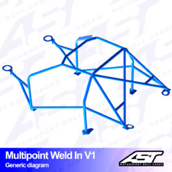 AST Rollcages V1 Weld-In 10-Point Roll Cage for Mini Cooper R53 - FIA