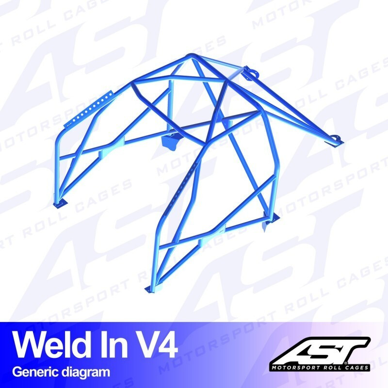 AST Rollcages V4 Weld-In 8-Point Roll Cage for Audi A1 8X (3-Door, FWD)