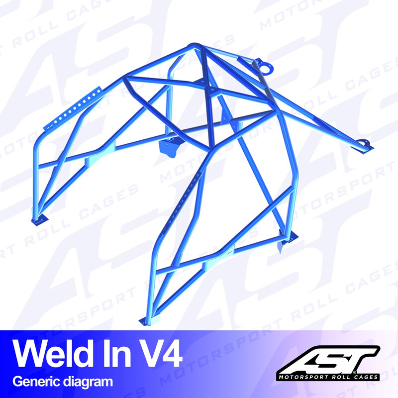AST Rollcages V4 Weld-In 8-Point Roll Cage for Audi S3 8L - 3-Door, Quattro