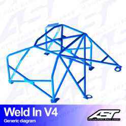 AST Rollcages V4 Weld-In 8-Point Roll Cage for Audi S4 B5 Avant (Quattro) - FIA