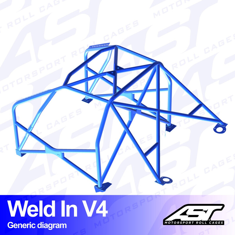 AST Rollcages V4 Weld-In 8-Point Roll Cage for Honda Civic EK 4-Door Ferio