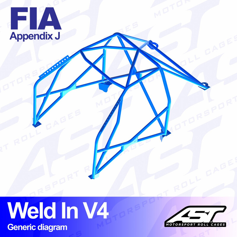 AST Rollcages V4 Weld-In 8-Point Roll Cage for Honda Civic FN - FIA
