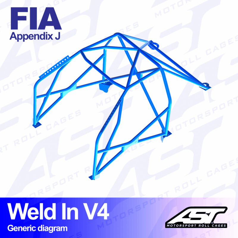 AST Rollcages V4 Weld-In 8-Point Roll Cage for Subaru Impreza GRB - FIA