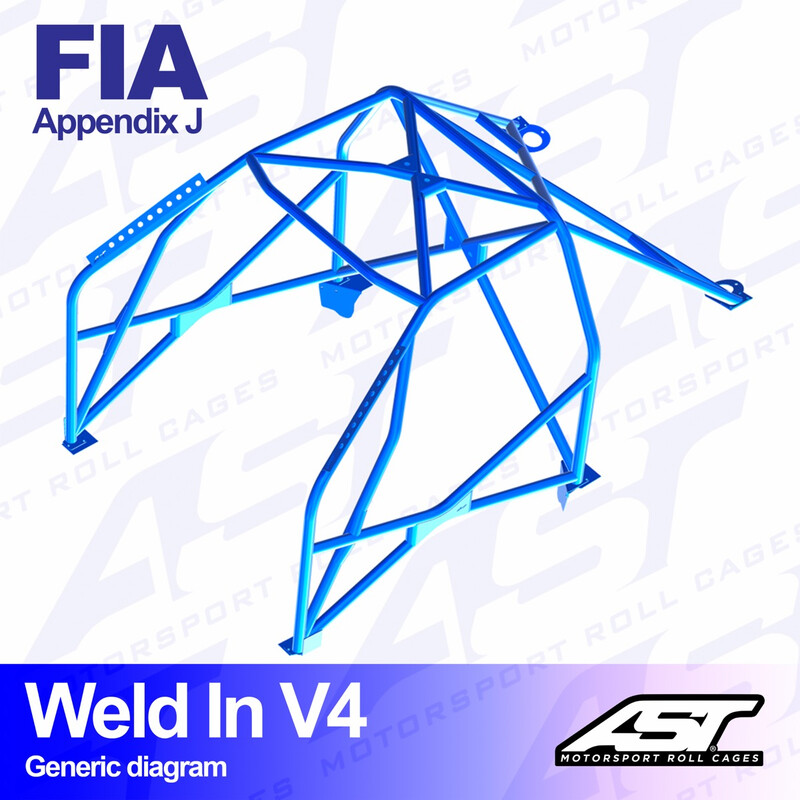 AST Rollcages V4 Weld-In 8-Point Roll Cage for VW Golf 2 - FIA