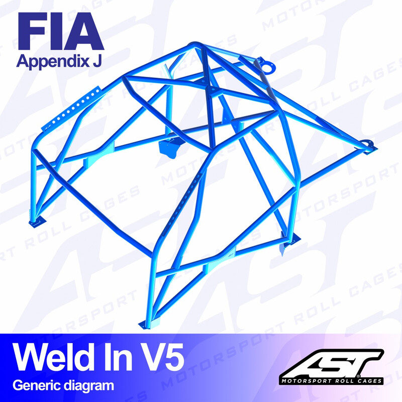 AST Rollcages V5 Weld-In 8-Point Roll Cage for Audi Coupe B2 (Quattro) - FIA