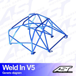 AST Rollcages V5 Weld-In 8-Point Roll Cage for BMW 1-Series E81 (3-Door)