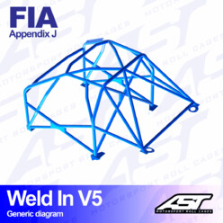 AST Rollcages V5 Weld-In 8-Point Roll Cage for Fiat 500 Abarth - FIA