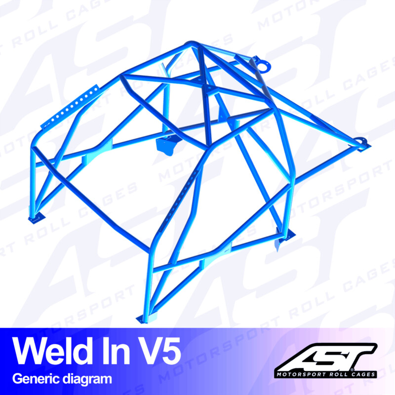 AST Rollcages V5 Weld-In 8-Point Roll Cage for VW Golf 4 3-Door, 4WD