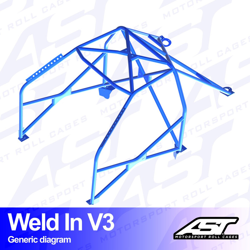 AST Rollcages V3 Weld-In 8-Point Roll Cage for Audi A4 B5 Sedan (FWD)