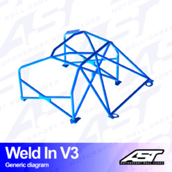AST Rollcages V3 Weld-In 8-Point Roll Cage for Nissan Silvia S15