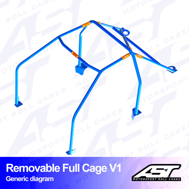 AST Rollcages V1 Removable Bolt-In 6-Point Roll Cage for Ford Fiesta MK3 - 3-Door