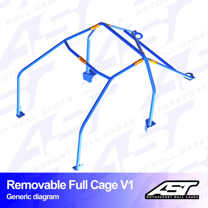AST Rollcages V1 Removable Bolt-In 6-Point Roll Cage for Renault Dauphine