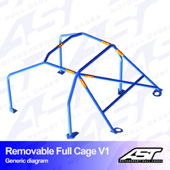 AST Rollcages V1 Removable Bolt-In 6-Point Roll Cage for Toyota Supra MK3 (A70) Targa