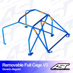 AST Rollcages V3 Removable Bolt-In 6-Point Roll Cage for Audi S3 8V - 4-Door, Quattro