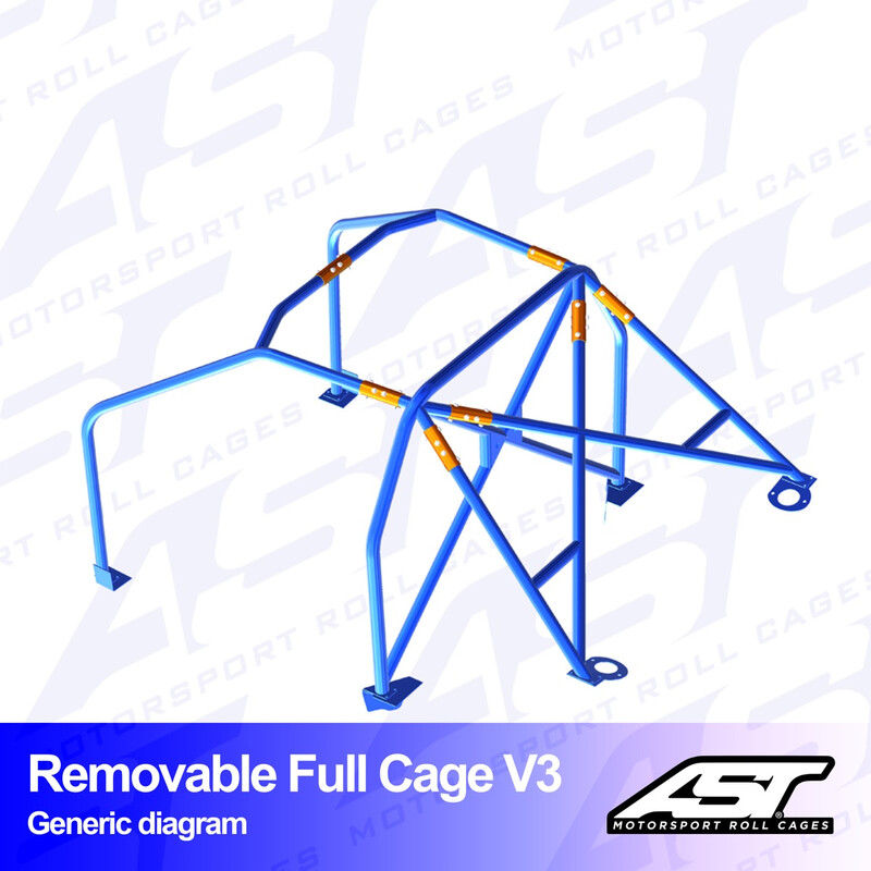 AST Rollcages V3 Removable Bolt-In 6-Point Roll Cage for Toyota Supra MK3 (A70) Targa
