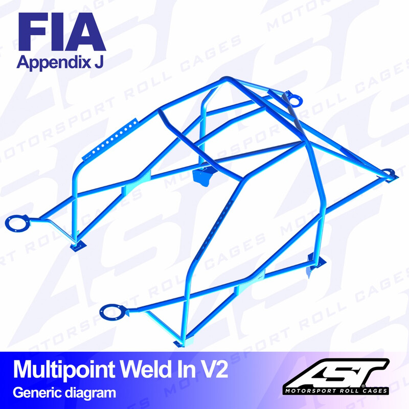AST Rollcages V2 Weld-In 10-Point Roll Cage for Opel Calibra Coupe, FWD - FIA