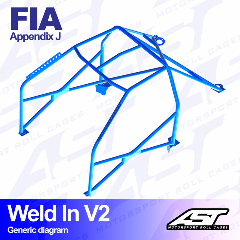AST Rollcages V2 Weld-In 8-Point Roll Cage for Mercedes C123 - FIA