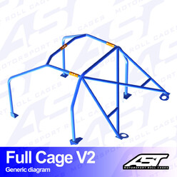 AST Rollcages V2 Bolt-In 6-Point Roll Cage for Ford Escort MK3 & MK4 - 3-Door 