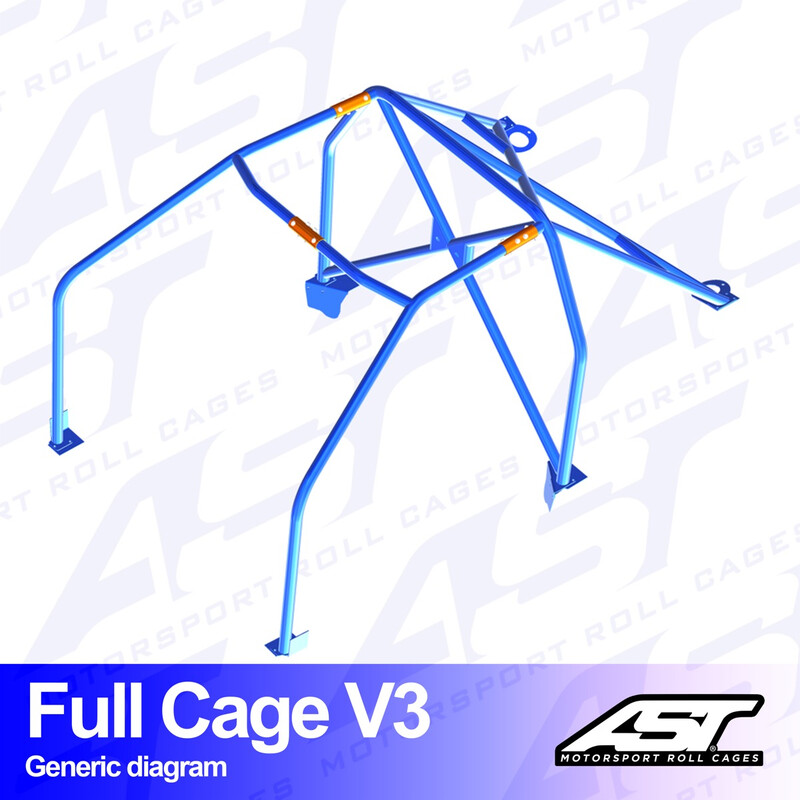 AST Rollcages V3 Bolt-In 6-Point Roll Cage for Audi A1 8X (3-Door, FWD)