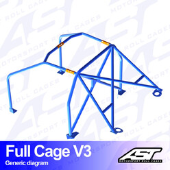 AST Rollcages V3 Bolt-In 6-Point Roll Cage for Ford Escort MK3 & MK4 - 3-Door 