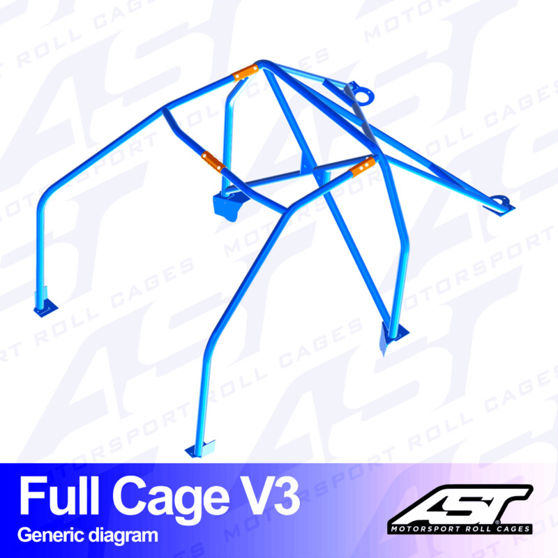 AST Rollcages V3 Bolt-In 6-Point Roll Cage for Renault Megane 1