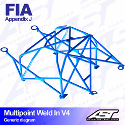 AST Rollcages V4 Weld-In 10-Point Roll Cage for Honda Civic EK 3-Door - FIA