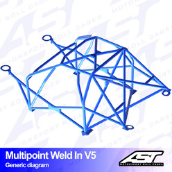 AST Rollcages V5 Weld-In 10-Point Roll Cage for Honda Civic EK 4-Door Ferio