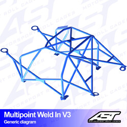 AST Rollcages V3 Weld-In 10-Point Roll Cage for Nissan 200SX S14 / S14A