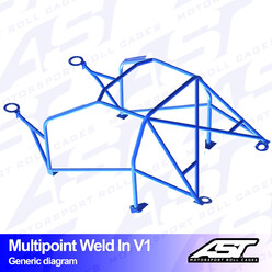 AST Rollcages V1 Weld-In 10-Point Roll Cage for Audi A3 8L - 3-Door, Quattro