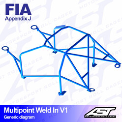 AST Rollcages V1 Weld-In 10-Point Roll Cage for Fiat Cinquecento - FIA