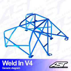 AST Rollcages V4 Weld-In 8-Point Roll Cage for BMW E30 Coupe, 4WD - FIA