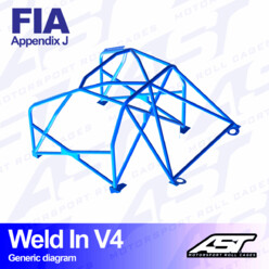 AST Rollcages V4 Weld-In 8-Point Roll Cage for Ford Fiesta MK3 - 3-Door - FIA