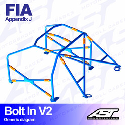 AST Rollcages V2 Bolt-In 6-Point Roll Cage for Mitsubishi Lancer Evo 5 (V) - FIA