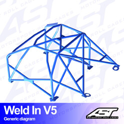 AST Rollcages V5 Weld-In 8-Point Roll Cage for Nissan Skyline R34 2-Door Coupe