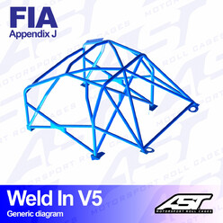 AST Rollcages V5 Weld-In 8-Point Roll Cage for Opel Calibra Coupe, FWD - FIA