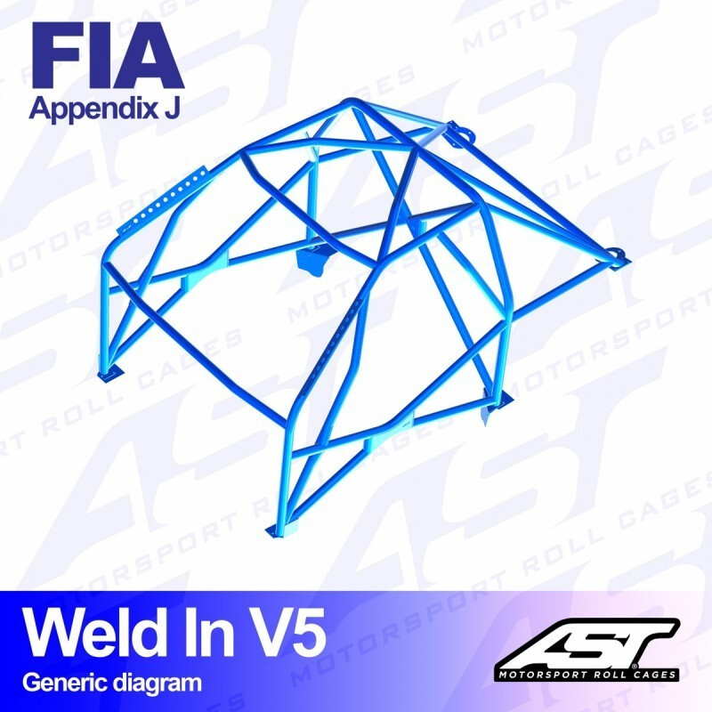 AST Rollcages V5 Weld-In 8-Point Roll Cage for Renault Clio 3 - FIA