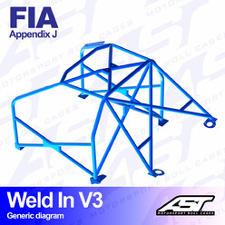 AST Rollcages V3 Weld-In 8-Point Roll Cage for Fiat Cinquecento - FIA