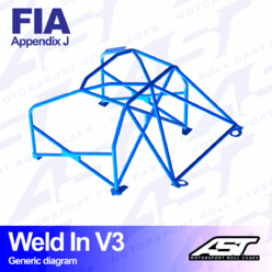AST Rollcages V3 Weld-In 8-Point Roll Cage for Fiat Punto - FIA